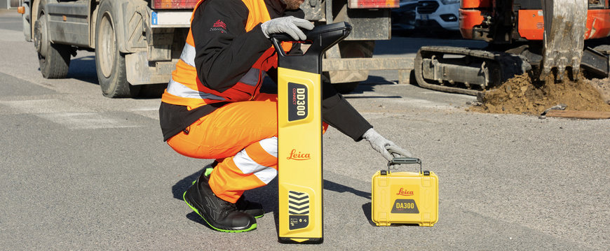 Das neue moderne Leitungsortungssystem Leica DD300 CONNECT optimiert die Sicherheit auf der Baustelle