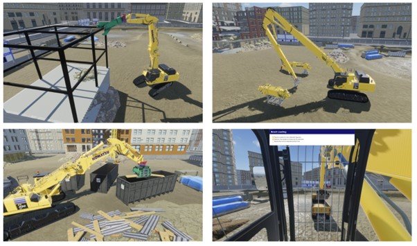 Komatsu erweitert sein Simulatorangebot um einen Abbruchbagger-Simulator 